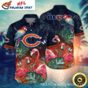 Flamingo Parrot Paradise Chicago Bears Hawaiian Shirt – Tropical Rainforest Flair