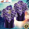 Floral Linebacker Purple Vikings Hawaiian Shirt – Summer Vibes Button-Up