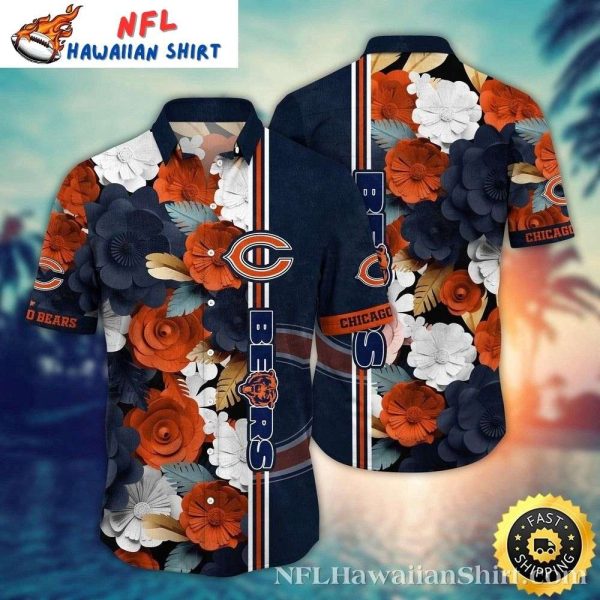 Floral Navy – Chicago Bears Tropical Hawaiian Shirt