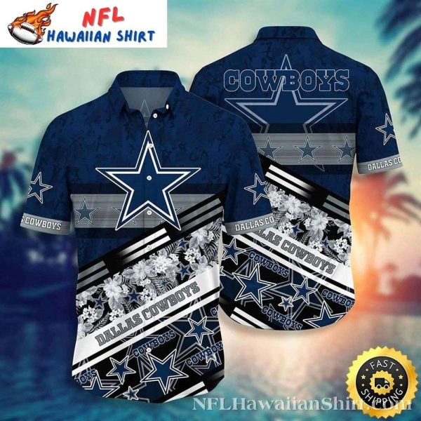 Flower Burst Dallas Cowboys Aloha Shirt – Navy Star Explosion