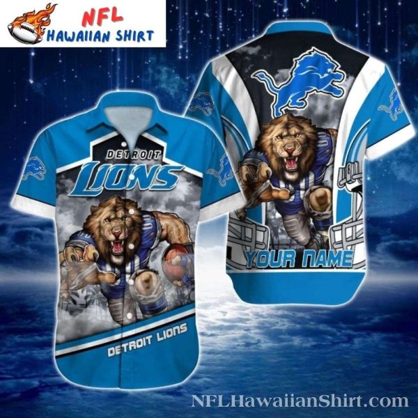 Galactic Lion Customizable Detroit Lions Aloha Shirt