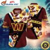 Garnet Garden – Washington Commanders Blossom Hawaiian Shirt