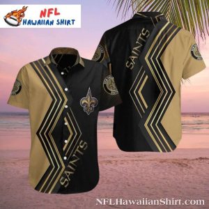 Geometric Gold Rush – Saints Chic Hawaiian Shirt