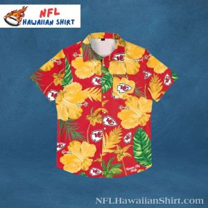 Golden Hibiscus Kansas City Chiefs Red Hawaiian Shirt