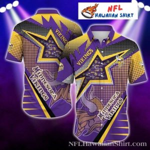 Golden Highlights Minnesota Vikings Game Day Hawaiian Shirt