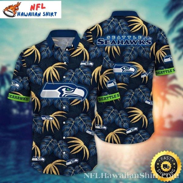 Golden Palm Mystique Seattle Seahawks Hawaiian Shirt