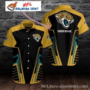 Golden Playbook Design – Personalized Jacksonville Jaguars Hawaiian Shirt