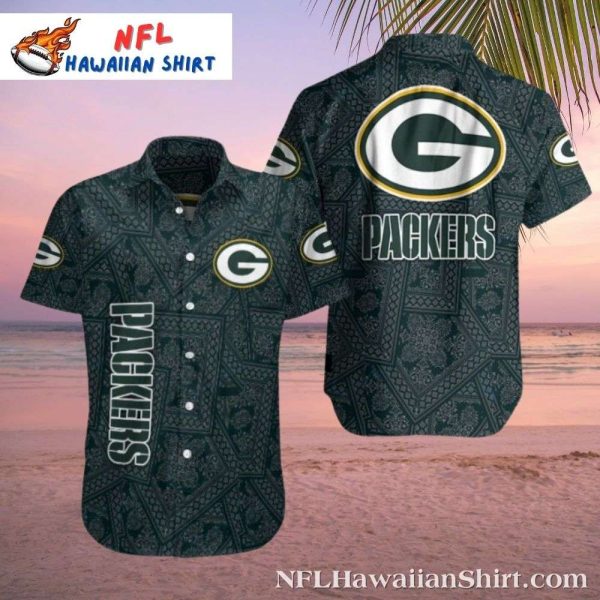 Green Bay Monochrome Floral Packers Hawaiian Shirt