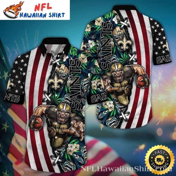 Gridiron Tropical Clash New Orleans Saints Hawaiian Shirt Mens