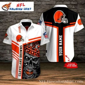 Grit And Gridiron Cleveland Browns Skull Graphic Hawaiian Shirt