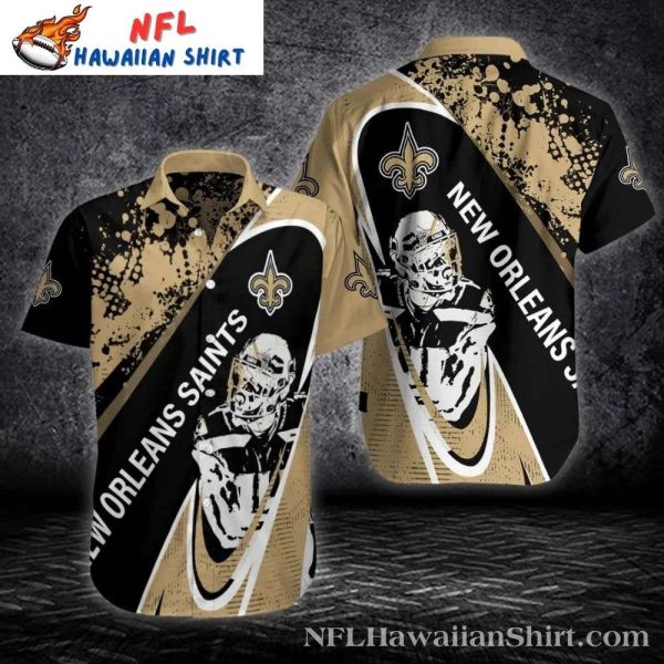 Gritty Gridiron Warrior – New Orleans Saints NFL Hawaiian Shirt