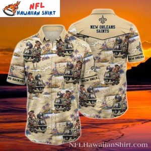 Halloween Chibi Character New Orleans Saints Tropical Hawaiian Shirt