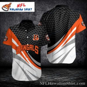 Hexa Fade Cincinnati Bengals Hawaiian Shirt – Geometric Cool Bengals Aloha Shirt