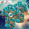 Hibiscus Flower Motif Hawaiian Dolphins Shirt – Relaxing Game Day