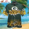 Hibiscus Highlight – Green Bay Packers Floral Band Hawaiian Shirt