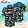 Hibiscus Skull Philadelphia Eagles Tropical Hawaiian Shirt