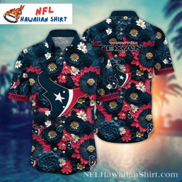 Houston Texans Floral Emblematic Hawaiian Shirt – Bloom Of Victory