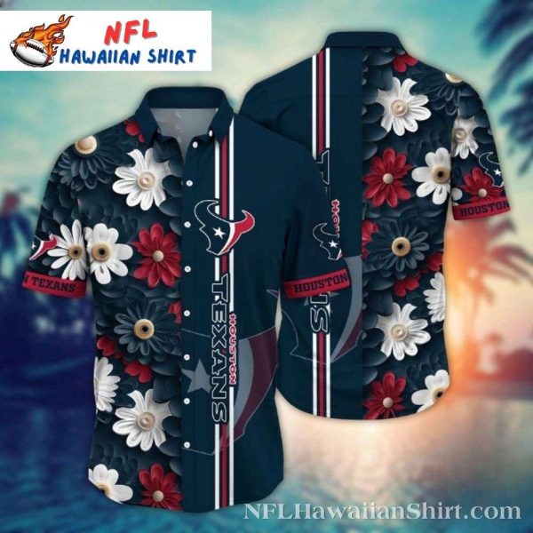 Houston Texans Night Bloom Playmaker Hawaiian Shirt – Dark Floral Rush