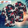 Houston Texans Rosy Field Fan Hawaiian Shirt – Navy Floral Touchdown