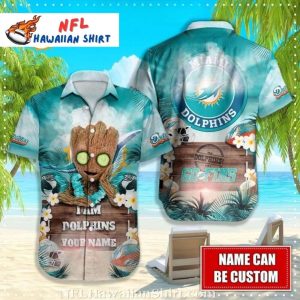 I Am Dolphins – Funny Baby Groot NFL Miami Dolphins Hawaiian Shirt