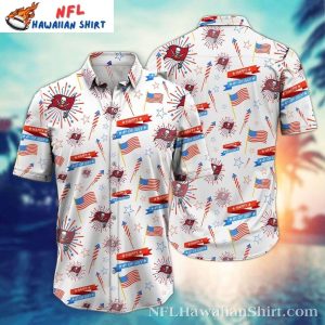 Independence Day Buccaneers Fireworks Celebration NFL Hawaiian Shirt