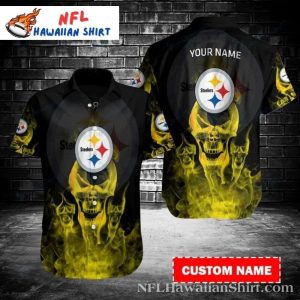 Inferno Skull Pittsburgh Steelers Hawaiian Shirt – Flame Fervor Design