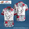 Island Festivity White Houston Texans Hawaiian Shirt – Pink Hibiscus Accent