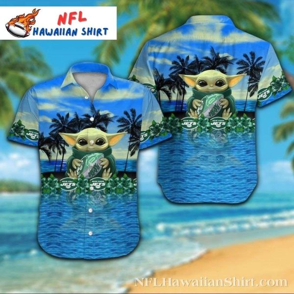 Island Touchdown Baby Yoda New York Jets Hawaiian Shirt