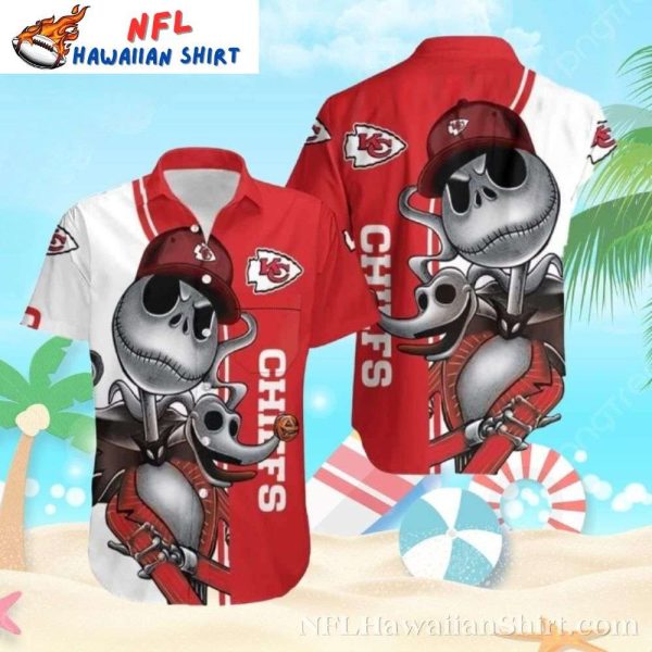 Jack Skellington And Zero KC Chiefs Tropical Hawaiian Shirt