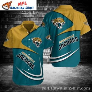 Jaguars Teal Twist Hawaiian Shirt – Dynamic Duo Tone Design