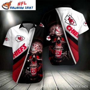 KC Chiefs Skull Rush Customizable Hawaiian Shirt