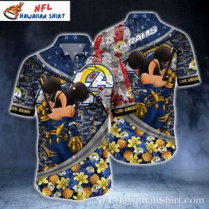 LA Rams Hawaiian Shirt – Mickey’s Tropical Escape Graphic