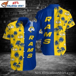 LA Rams Tropical Touchdown Hawaiian Shirt – Vibrant Palm Patterns