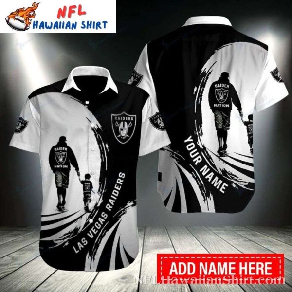 Las Vegas Raiders Dad And Son Customizable Hawaiian Shirt