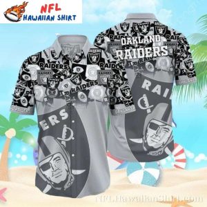 Las Vegas Raiders Logo Print Men’s Hawaiian Shirt – Tropical Raiders Design