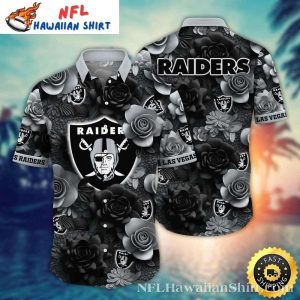 Las Vegas Raiders Midnight Rose Tropical Hawaiian Shirt