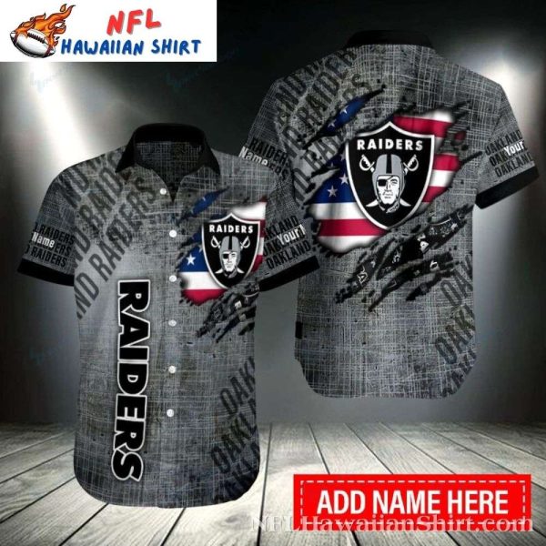 Las Vegas Raiders Pride US Flag Custom Name Hawaiian Shirt