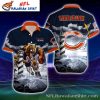 Lighthouse Vigil Chicago Bears Tropical Hawaiian Shirt Amidst The Tempest