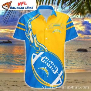 Los Angeles Chargers Flame Ball Tropical Hawaiian Shirt