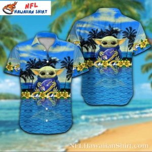 Los Angeles Rams Hawaiian Shirt – Baby Yoda In Paradise Graphic