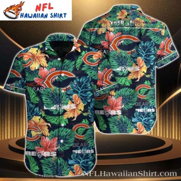 Lush Greenery Chicago Bears Hawaiian Floral Enthusiast Shirt