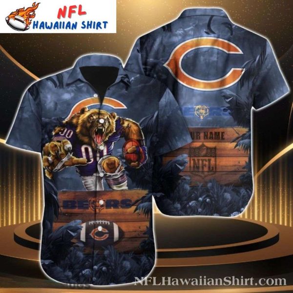 Majestic Bear Chicago Bears Customizable Tropical Shirt – Night Roar Edition