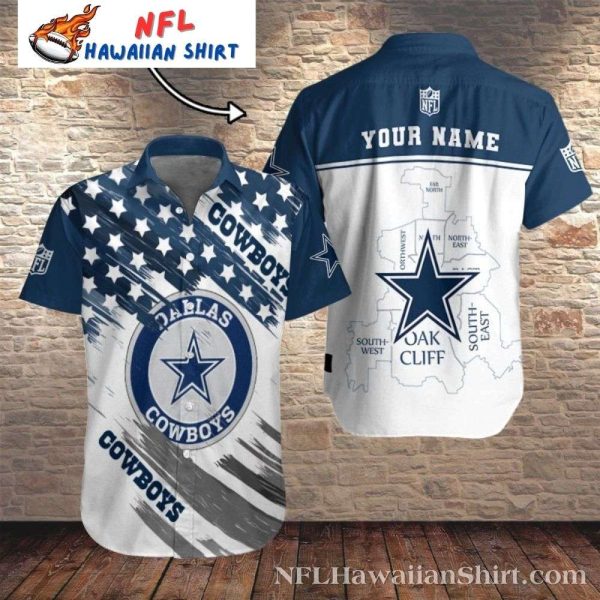 Map Of Dallas Dallas Cowboys Custom Name Hawaiian Shirt