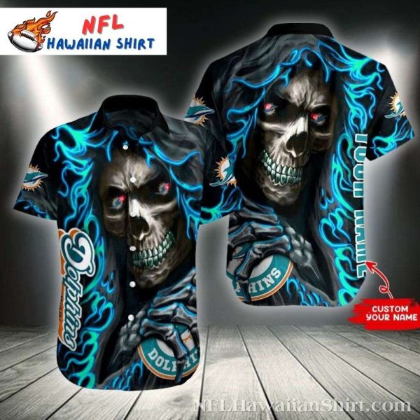 Miami Dolphins Logo Print Hawaiian Shirt – Skull Graphic Sensation