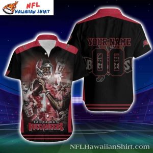 Midnight Mascot March – Personalized NFL Buccaneers Hawaiian Shirt