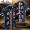 Midnight Navy Chicago Bears Hawaiian Aloha Shirt With Customizable Nameplate