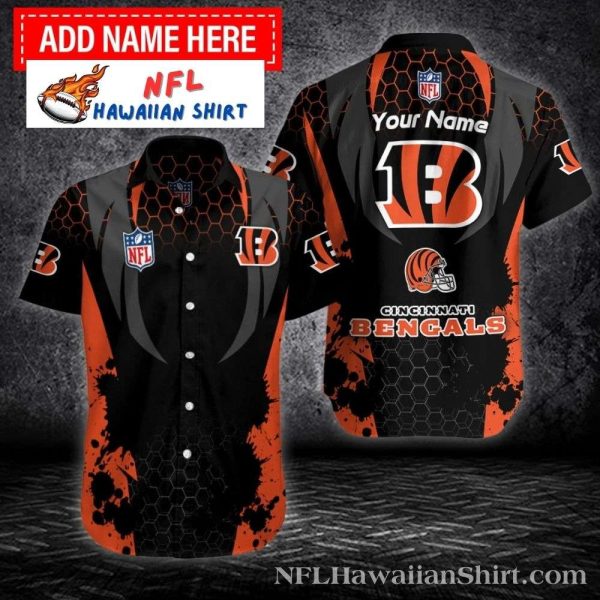 Midnight Tiger Roar – Customizable Bengals Aloha Shirt With Bold Black Design