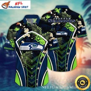 Midnight Tropics Seattle Seahawks Hawaiian Shirt – Floral Night Edition