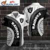 Monochrome Huddle – Las Vegas Raiders Hawaiian Shirt