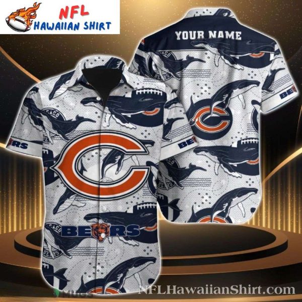 Monochrome Majesty Chicago Bears Hawaiian Shirt – Sleek Animal Style